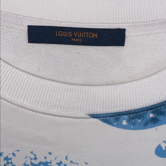Louis Vuitton White & Blue Monogram Graphic Sweatshirt - Picture 2 of 9